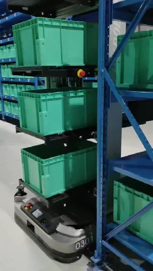 Ystem rack ASRS com caixa de plástico